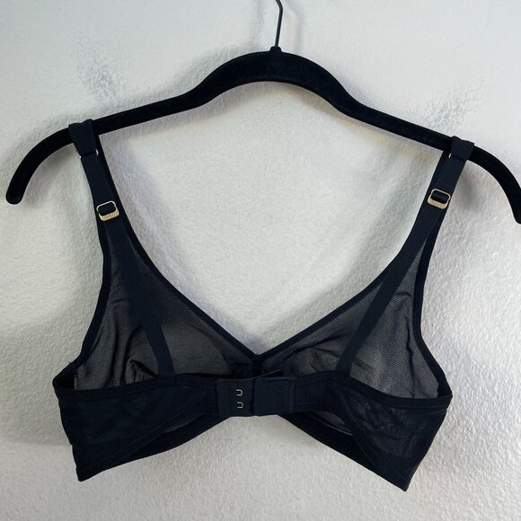Cuup Womens XS Black Sheer Mesh Bra A-C Cup Adjustable Straps Wireless - Picture 7 of 7